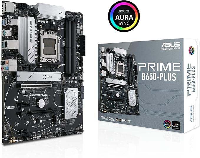 ASUS Prime B650-PLUS AMD B650(Ryzen 7000) ATX Motherboard(DDR5,PCIe 5.0 M.2,2.5Gb Ethernet,DisplayPort,HDMI®, USB 3.2 Gen 2 Type-C®, Front USB 3.2 Gen 1 Type-C®, BIOS Flashback™, USB4® Support) ASUS Prime B650-PLUS AMD B650(Ryzen 7000) ATX Motherboard(DDR5,PCIe 5.0 M.2,2.5Gb Ethernet,DisplayPort,HDMI®, USB 3.2 Gen 2 Type-C®, Front USB 3.2 Gen 1 Type-C®, BIOS Flashback™, USB4® Support)